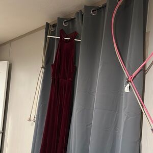 Elegant Burgundy Velvet Dress